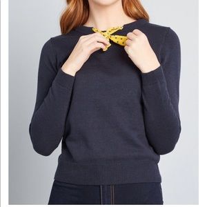 ModCloth Parisienne Tie Neck Sweater